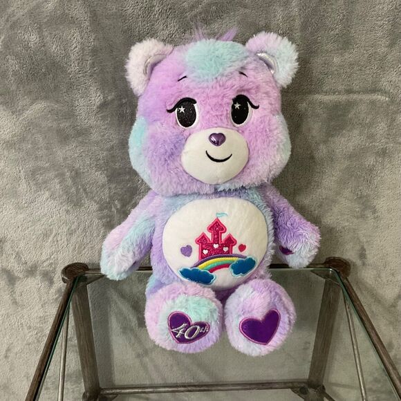 Care Bears Plush Care A Lot Special Collector 14” Rainbow castle 40th Anniv. - Picture 1 of 14